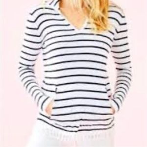 Lilly Pulitzer Crestwood Sweater White Maritime Stripe Womens Size M
